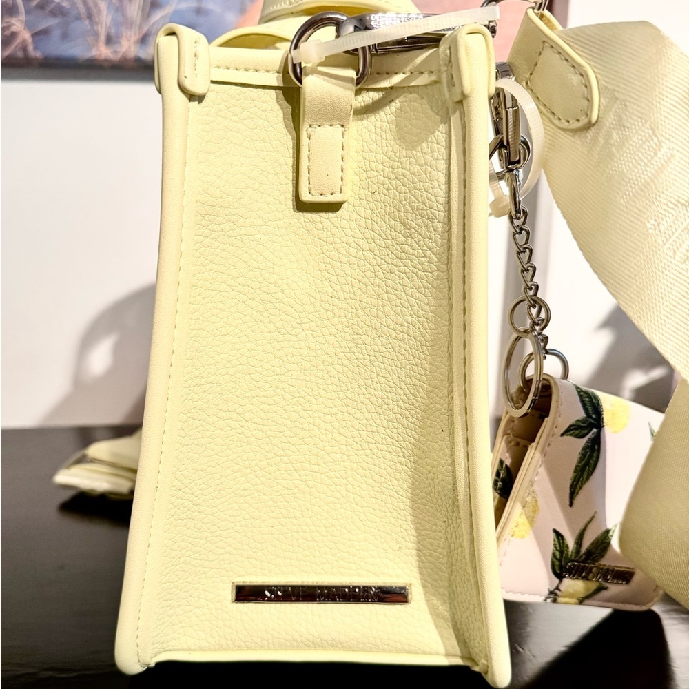 Steve Madden Lemon Yellow Mini Tote with Card Case - Picture 13 of 16